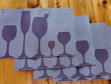 Indoor/Outdoor Reversible Brown & Beige Martini/ Champagne/Wine Glass Placemats
