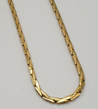 Vintage Flat Snake Chain Gold Tone 18" Necklace 3mm wide Gold Plated