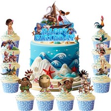 24 Pcs Moana Party Supplies Moana Party Decorations Child Birthday Cake Topper