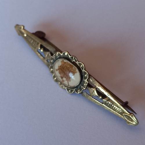 Antique mourning brooch - mourning, with