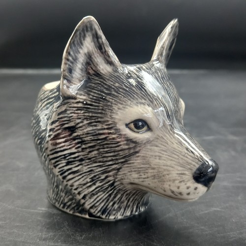 Quail ceramic wolf face egg - ceramic,