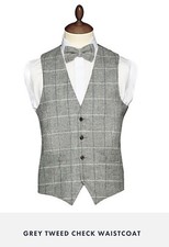 Mens Grey Tweed Waistcoat.. 42R.. Ex Hire.. Excellent Condition