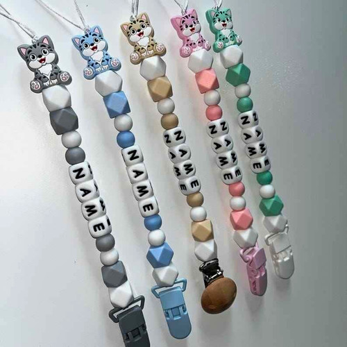 Personalised beaded baby - baby, dummy