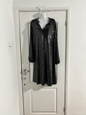 Evans Curve Black Sequin Tunic
