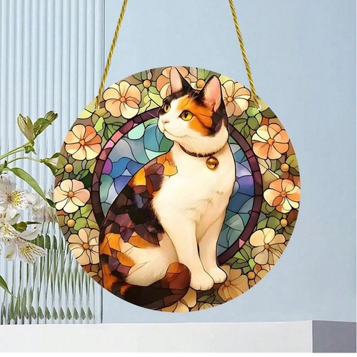 Ginger cream cat suncatcher - cat,