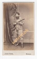 Man in highland dress, with shotgun, by John Weir of Moffat, CDV