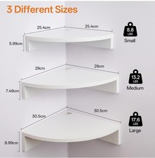 Wooden Corner Shelf Floating Wall Mount Shelves Storage Wall Décor Home Office