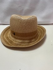 BARBOUR Brown Fedora Straw Hat