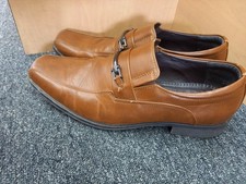 DEXTER Mens Brown Leather Penny Mod  Loafers UK 11.5 Classic Dress Shoes Slip On