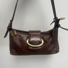 vintage lakeland baguette handbag y2k Gold buckle Retro Supple Leather