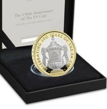 150th Anniversary FA Cup 2022 £2 Two Pound Coin Silver Proof Gold Plated