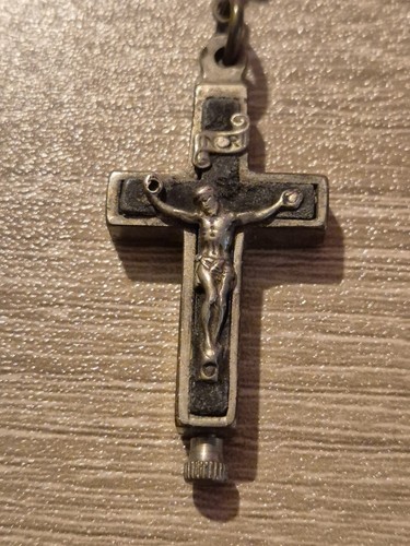 Antique black relic crucifix - antique,