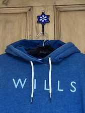 Blue JACK WILLS 100% Cotton Ladies Graphic Hoodie Sweatshirt Top UK10 US6 EU38 S