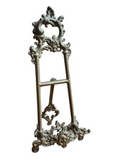 French Rococo Old 10” Brass Picture Stand Art Easel - Painting -Photo