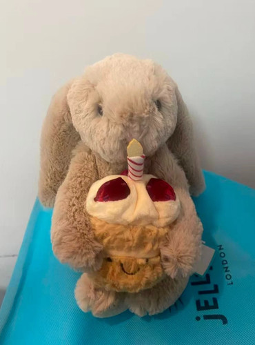 Bashful beige bunny birthday - beige,