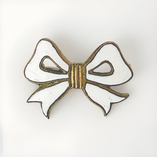 Antique pin bow ribbon white - bow,