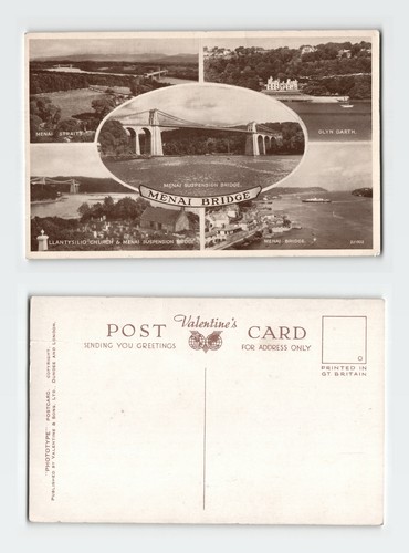 Vintage postcard menai - vintage,