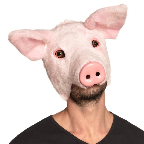 Pig plush costume headpiece - plush,