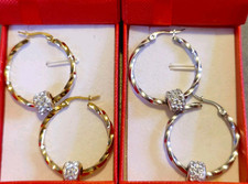 Hoop Earrings Twist Disco Ball