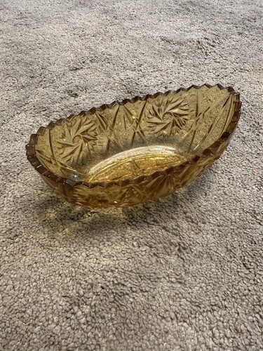 Vintage amber pressed - amber, glass