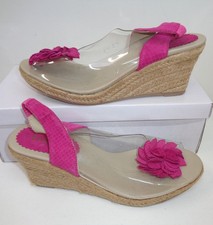 LOTUS Ladies Suede Leather Pink Womens Wedged Shoes Sandals RRP £50 New Size 5