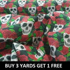 Cotton Print Red Black White