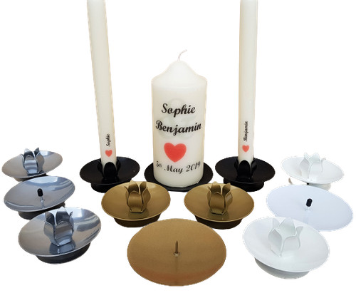 Metal unity candle - metal, set