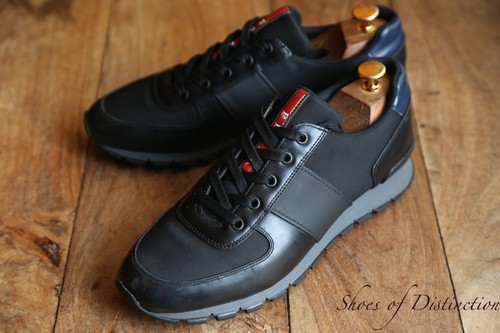 Prada black blue leather - prada,