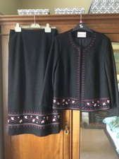  Eastex women's midi skirt and jacket soft 75% wool size 14