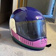 Motorcycle Crash Helmet Full Face Pink and Purple (Size Is a Ladies, Small)