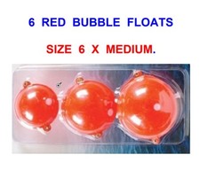 6 MEDIUM RED BUBBLE FLOATS FOR