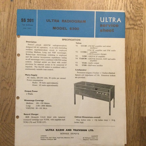 Vintage ultra radiogram - ultra, model