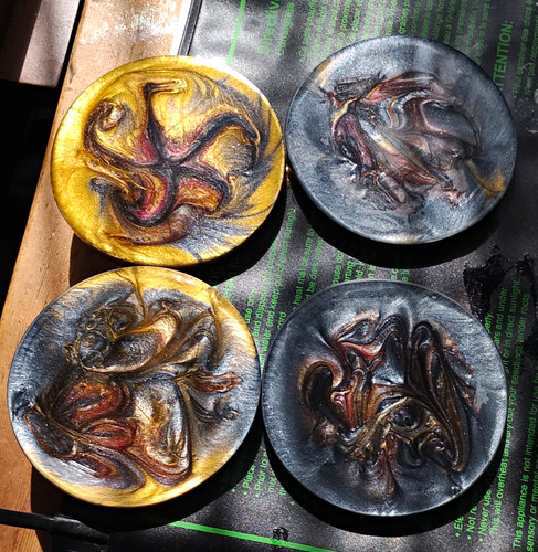 Black gold grey red - red, marbled