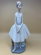 Lladro Nao Dancer Standing White Dress Ballerina Figurine 32cm