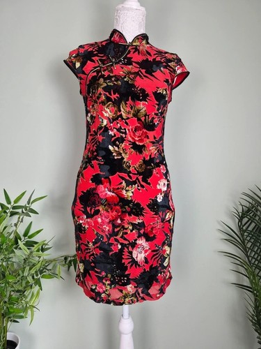 Vintage red black floral - vintage,