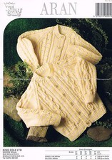 Vintage Toddler Aran Knitting Pattern, 5 sizes, 20 - 28 inch, A4 printed copy