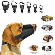 Adjustable Nylon Dog Safety Muzzle Muzzel  Biting Barking Chewing All Sizes