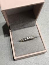 Designer QVC Diamonique Sterling silver 925 Yellow Gold Half Eternity Ring
