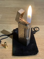 Vintage Dunhill Rollagas Lighter Silver Plated Serviced With Pouch And Adapter