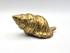 Vintage brass conch shell - paperweight - beach sea side decoration