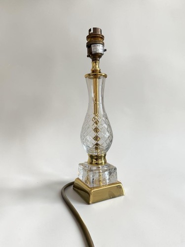 Brass and glass table lamp - and,