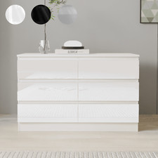 Modern High Gloss 6 Drawer