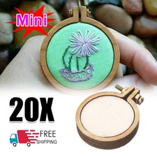 20pcs/set Mini Embroidery Hoop Ring Wooden Cross Stitch Frame For Hand Crafts-