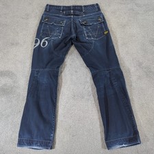 G-Star Jeans Mens W34 L32 Blue Motor 5620 Tapered Embro 3D Distressed Streetwear