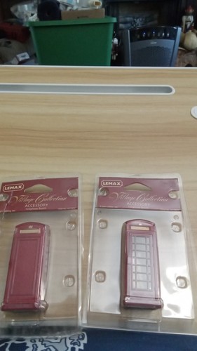 Lemax red phone - phone, booth