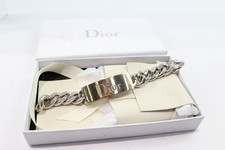 Christian Dior Bracelet Identity Curb Link Gold and Silver Tone Signed Branded