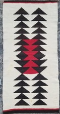 Vintage Traditional Handmade Native American Navajo Eye Dazzler Wool Rug 99x48cm