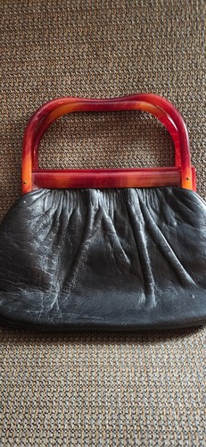 Vintage black leather purse