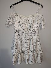 Forever New Paris Polka Dot Mini Dress EU 38 UK 10 Front Cut Out Fit + Flare