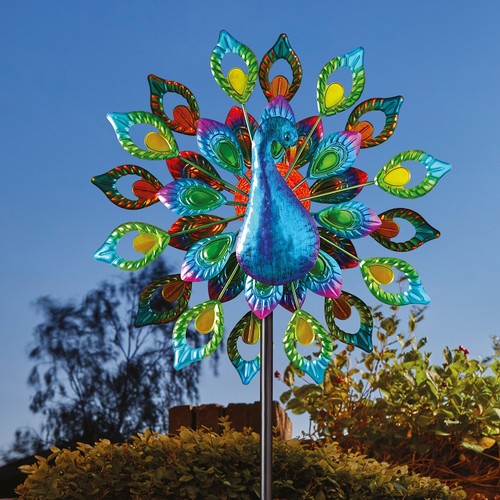 Peacock wind spinner with - peacock,
